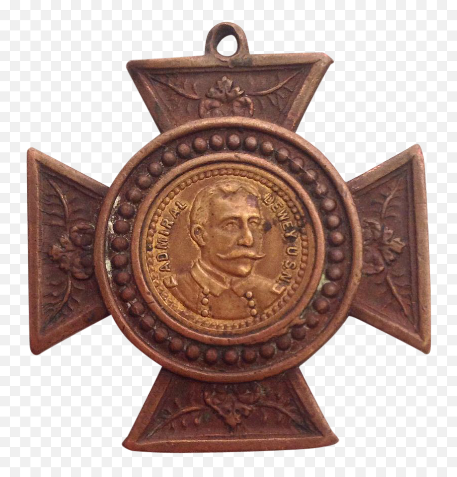 C1898 Dewey Spanish - American War Iron Cross Medal Antique Png,Iron Cross Png