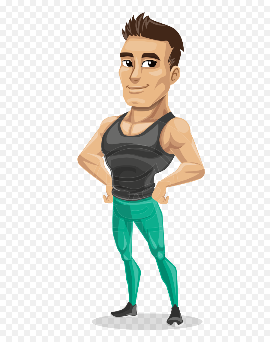 Muscle Gym Instructor Cartoon Vector Character Aka Jim Graphicmama - Gym  Cartoon Characters Png,Gym Png - free transparent png images 