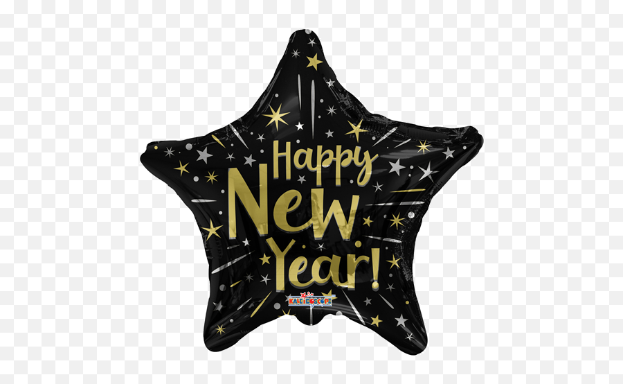 18 Inch Happy New Year Black Star Shape Foil Balloon - Linens Png,Black Star Logo