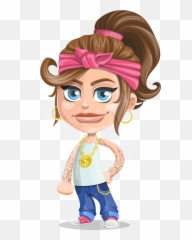Clipart Woman Gangster Transparent - Girl Gangster Cartoon Drawings png