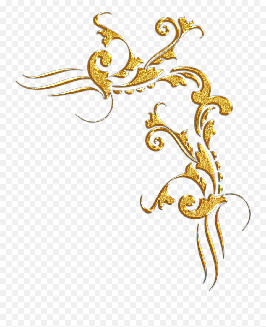 Golden Border Design - Transparent Gold Corner Border Motif Batik Gold Png,Gold Border Transparent