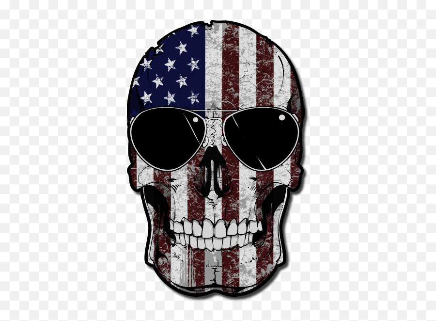 American Skull Flag Decal - American Flag Skull Png,American Flag Png