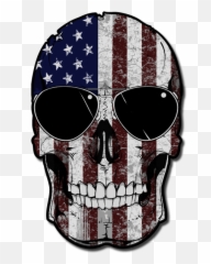 American Skull Flag Decal - Png