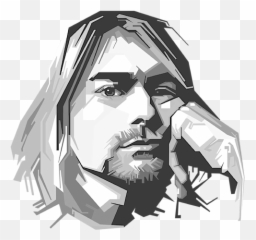 Kurt Cobain Vector Shower Curtain - Kurt Cobain Vector Png,Kurt Cobain Png