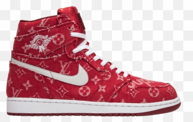 Louis Vuitton Collection Goat - Supreme X Red Ribbon Recon Air Jordan 1 Retro High png