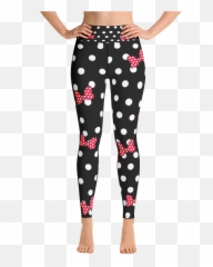 Minnie Mouse Polka Dot Bows Womenu0027s Yoga Leggings - Bubbles png