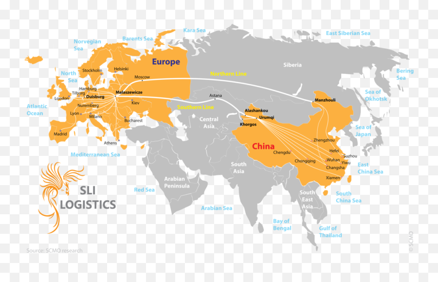 New Silk Road U2014 Sli Logistics - Europe And Asia Continent Png,Road Transparent