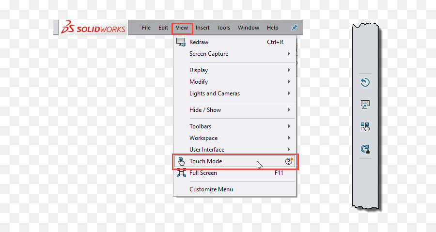 Solidworks 2018 Touch Mode Overview - Solidworks 2018 Menu Png,Toolbars Icon