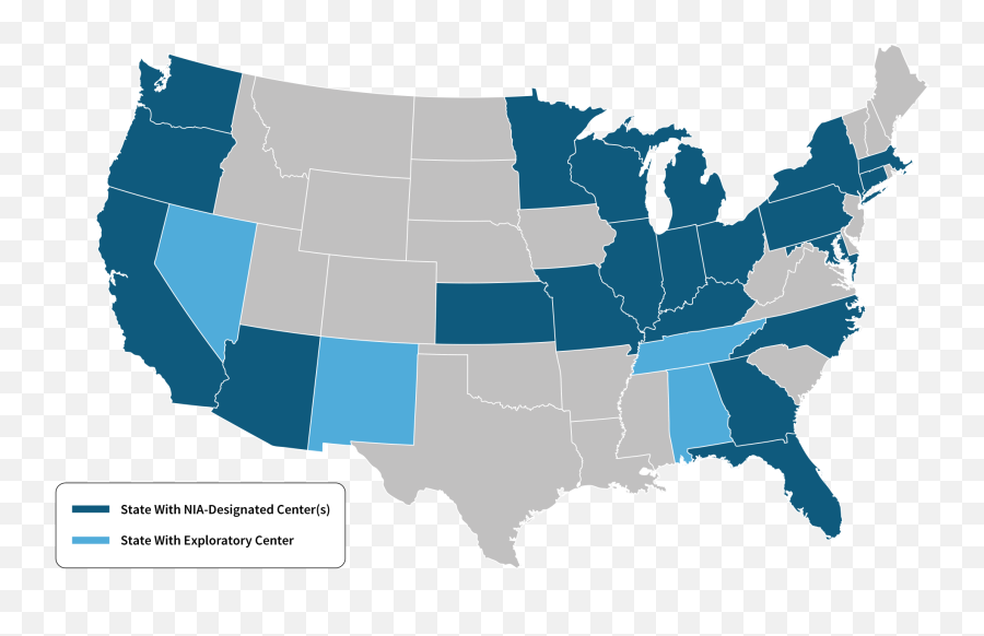 Alzheimeru0027s Disease Research Centers National Institute - North America Shape Png,Map Of Usa Icon