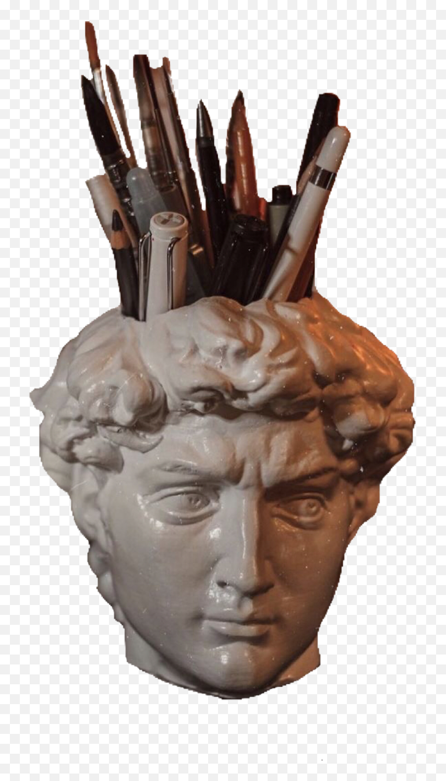 Grey Brown Sculpture Pencil Polyvore - Hair Design Png,Sculpture Icon