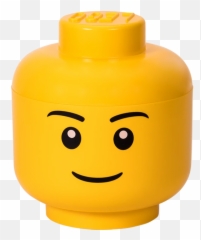 Lego Storage Head Large Boy Girl 9 - 12 x 912 1034 Inches Yellow Lego png