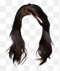 Long Hair Brown Black - Transparent Background png