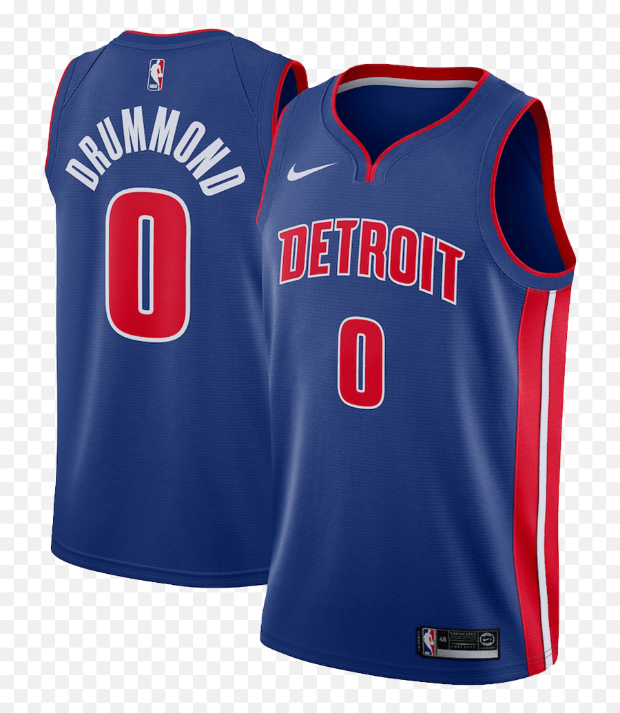 Detroit Pistons Andre Drummond 0 Nike Blue Swingman Nba - Lebron Canotta Cavaliers Png,Nike Icon Crew