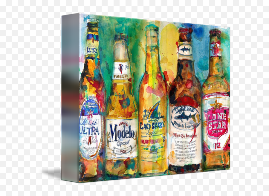 Michelob Ultra Modelo Land Shark Dogfish Head By Dorrie Rifkin - Beer Art Rolling Land Alaskan Png,Michelob Ultra Png