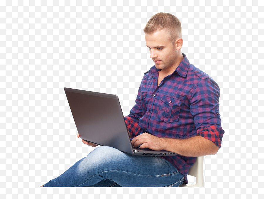 Download Sitting Man Png Laptop - Women Laptop Png,Sitting Man Png