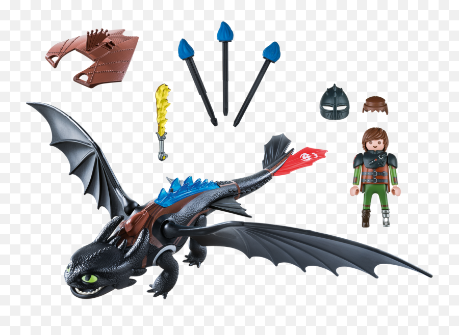 Playmobil 9246 Dragons Hiccup - Toothless Playmobil Png,Toothless Png