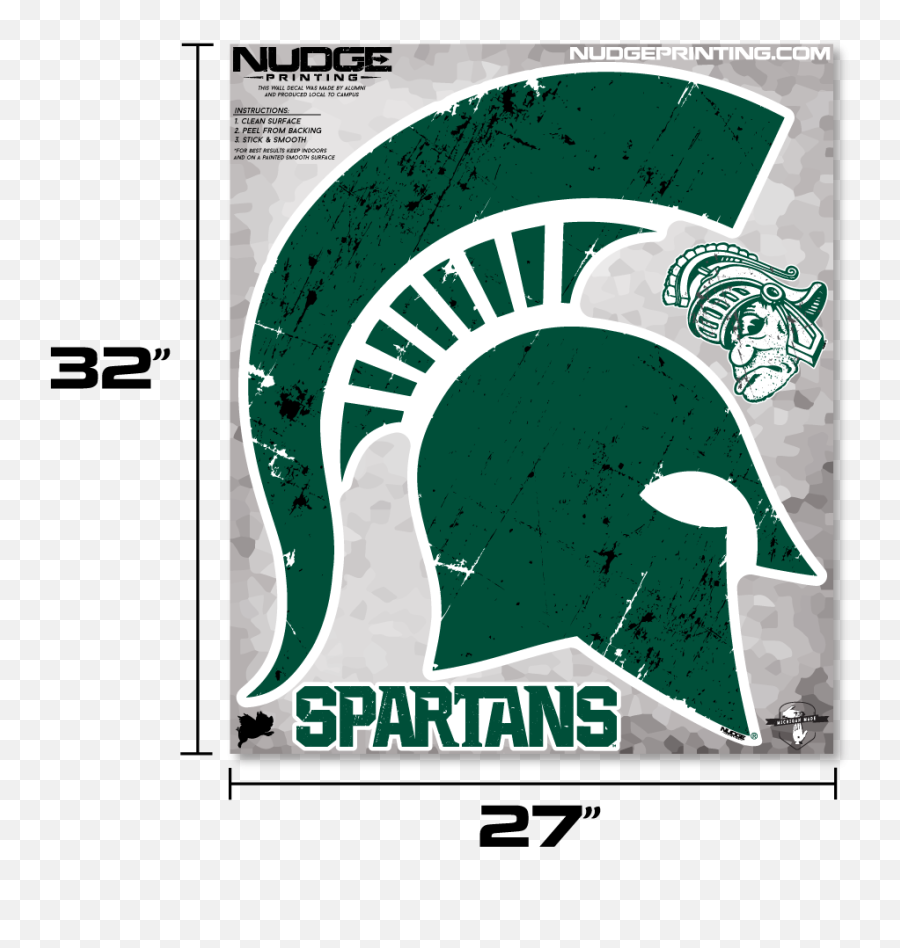 Nudge Printing Spartan Helmet Wall Decal Set Michigan State Spartans Png Free Transparent Png Images Pngaaa Com