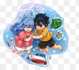Download Hd Fairy Tail Juvia And Gruvia Image - Studio Fairy Tail Studio Ghibli Png,Studio Ghibli Png