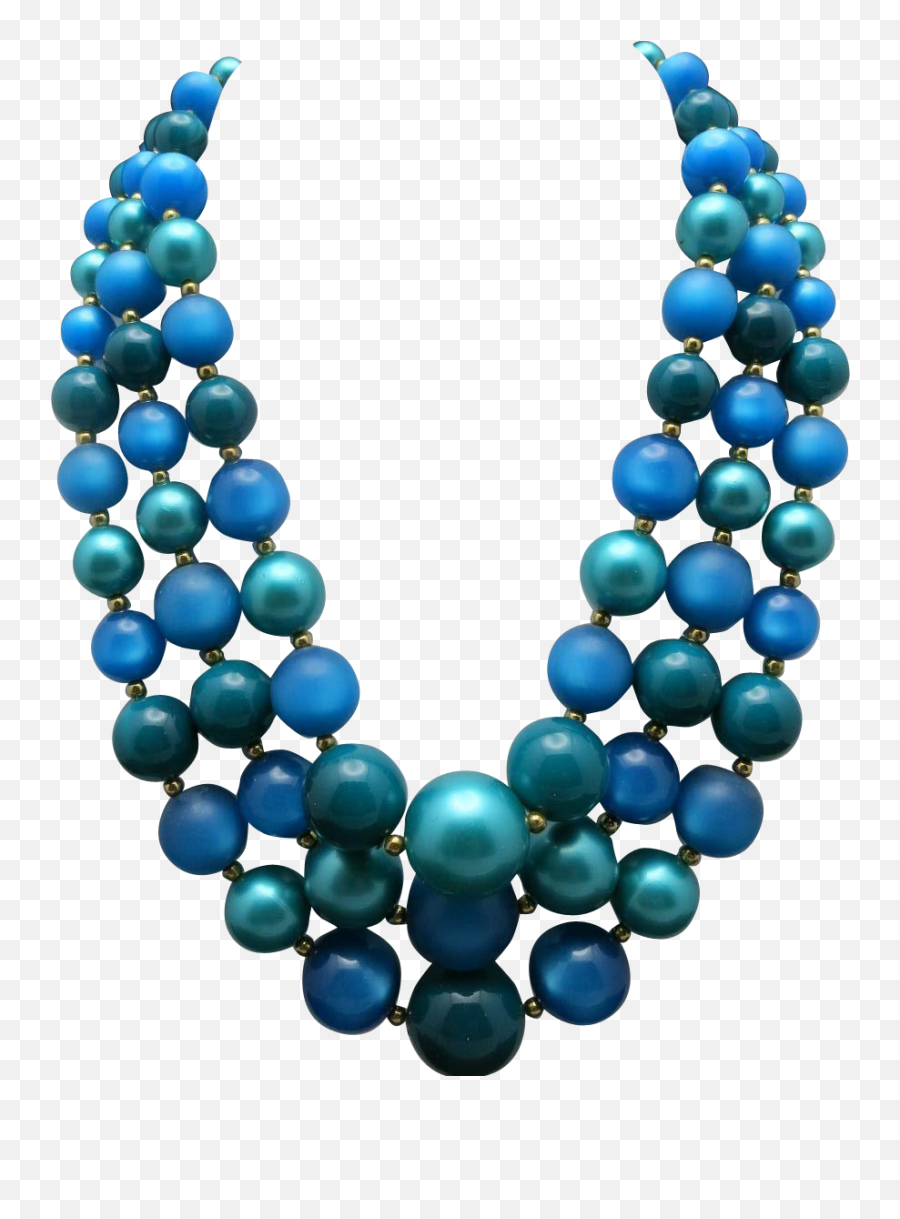 Blue Bead Necklace Png Transparent - Beads Png,Beads Png