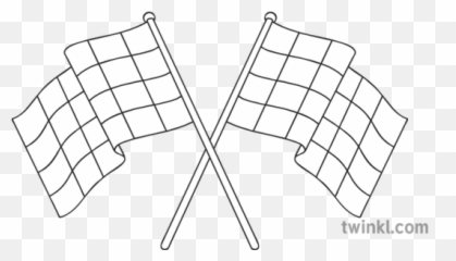 Checkered Flag Racing Sport Computing Secondary Bw Rgb - Horizontal png