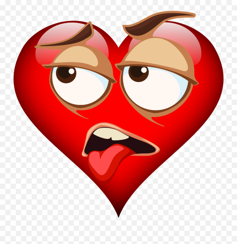 Emoji Heart Red Face Drawing Free Image - Valentines Emojis Hd Png,Heart Face Emoji Png