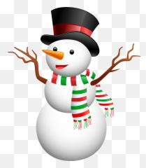 Snowman With Top Hat Png Clip Art Image - Snowman,Funny Hat Png