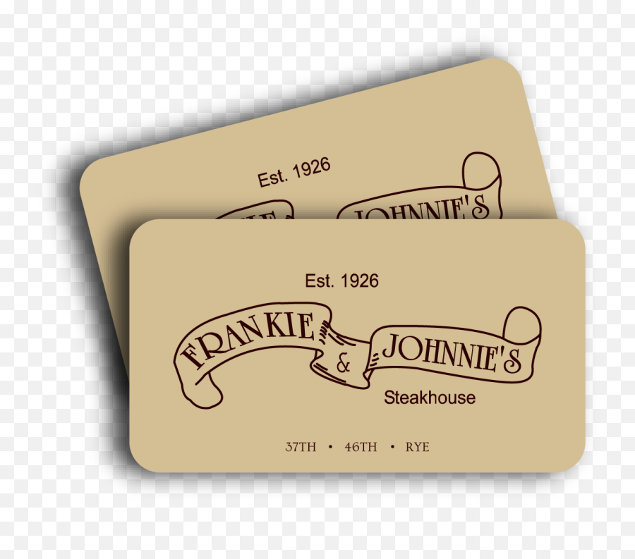 Frankie And Johnnieu0027s Gift Cards - Horizontal Png,Gift Cards Png