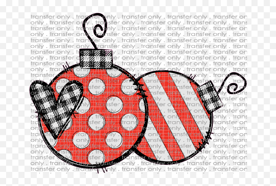 Chr 282 Double Christmas Ball Red Dot Black Plaid - Lovely Png,Red Dot Transparent