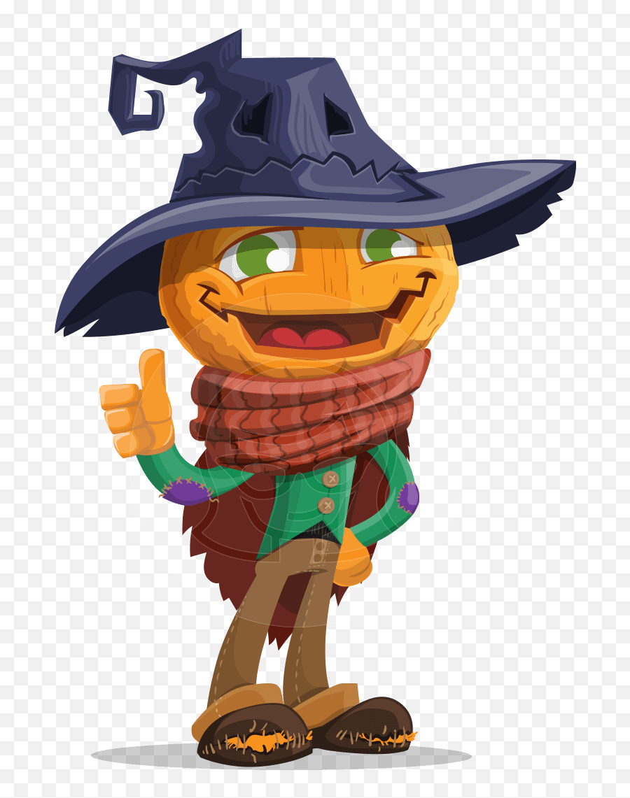 Download Hd Halloween Scarecrow Cartoon Vector Character - Cartoon Scarecrow Png,Scarecrow Transparent