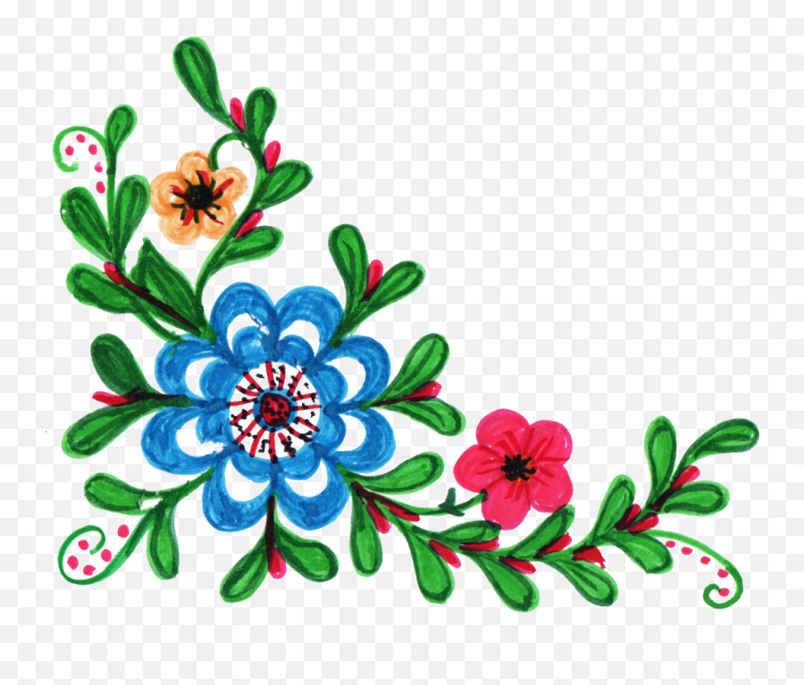 Vintage Flower Clipart File Source - Flower Full Size Png Clip Art Colorful Flowers,Vintage Flower Png