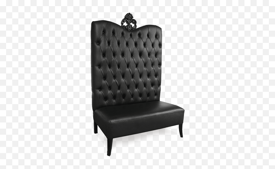 Black Luxe Line High Back Sofa - Couch Png,Throne Chair Png