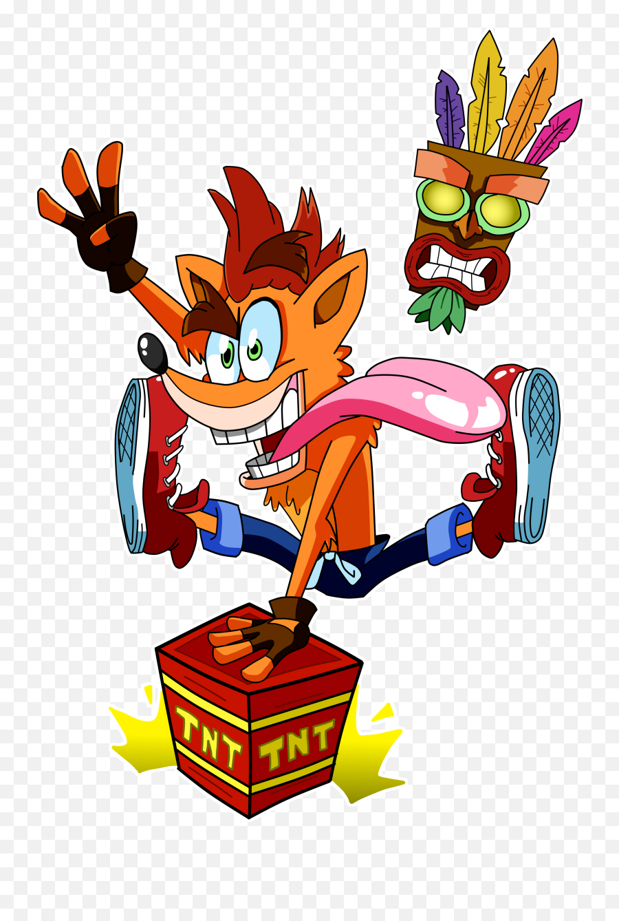 Crash Bandicoot And Aku By Thatdudethatdraws Transparent PNG