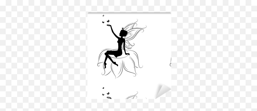 Beautiful Fairy Silhouette - Fairy Sitting On A Flower Png,Fairy Silhouette Png