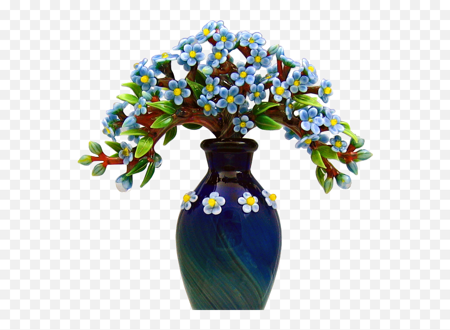 Artisan Glass Forget - Menot Keepsake Vase Bouquet Png,Forget Me Not Png