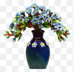 Artisan Glass Forget - Menot Keepsake Vase Bouquet Png,Forget Me Not Png