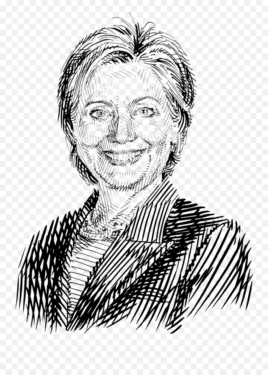 Hillary Clinton 201610004 - Hillary Clinton Clipart Black And White Png,Hillary Face Png