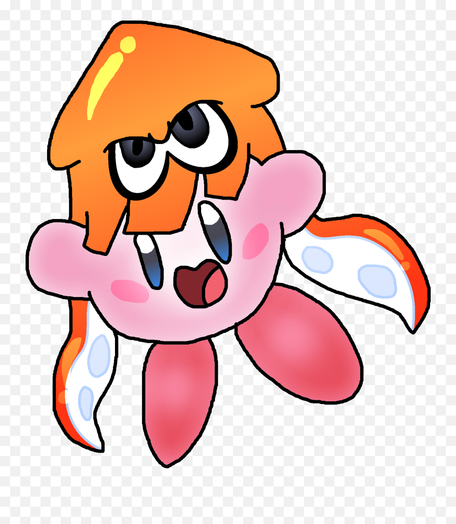 Download Kirby Png Transparent - Uokplrs Kirby With Inkling Hat Transparent,Kirby Transparent