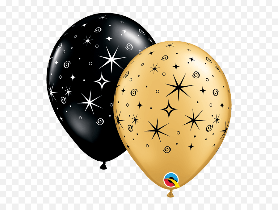 Download 50 X - Birthday Baloon Black And Gold Hd Png Black And Gold Balloons Png,X Emoji Png