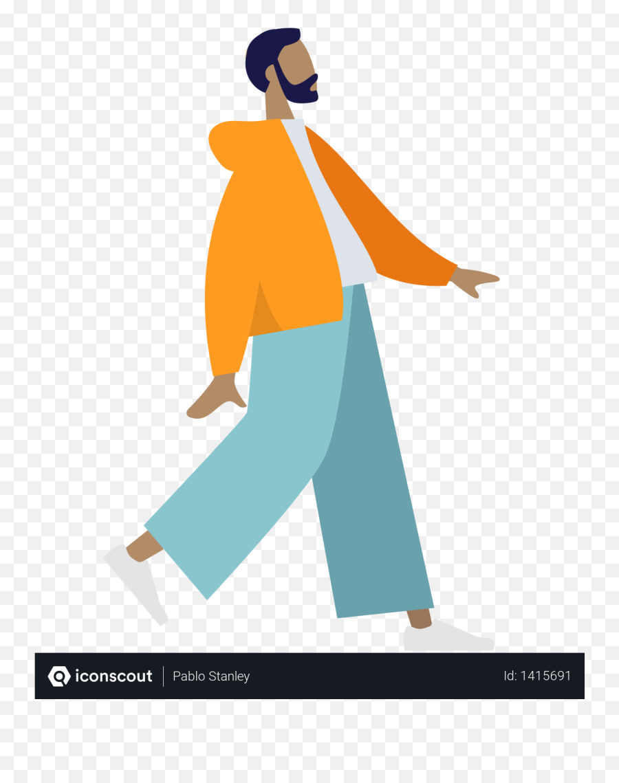 Free Beard Man Illustration Download In Png U0026 Vector Format - Walking Man Illustration,Cartoon Beard Png