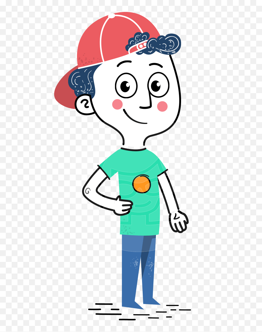 Cute Flat Hand Drawn Kid Cartoon Vector Character Set - Hd Normal Cartoon Boy Png,Flat Hand Png