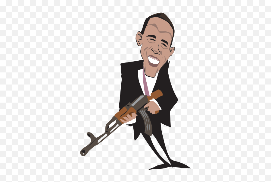 Obama Gun Facts - Obama Gun Caricature Png,Obama Transparent Background