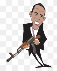 Obama Gun Facts - Obama Caricature Png