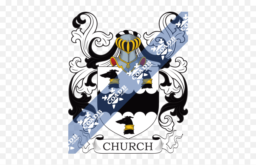 Church Family Crest Coat Of Arms And Name History - Blake Coat Of Arms Png,Church's Chicken Logo