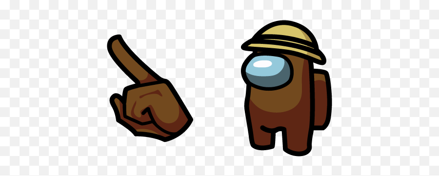 Among Us Brown Character In A Straw Hat Cursor U2013 Custom - Among Us Character Png,Straw Hat Transparent