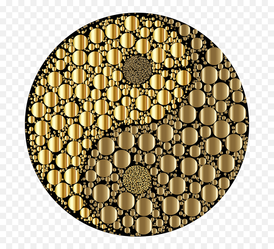 Golden Circles Yin Yang - Openclipart Decorative Png,Gold Disco Ball Png