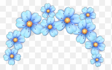 Blue Flowers Crown Sticker - Pink Emoji png