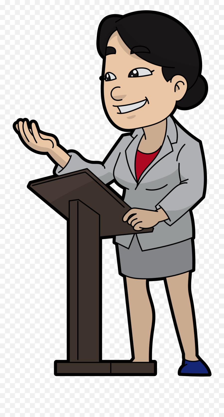 Woman Cartoon Speaking Png Clipart - Cartoon Public Speaking Clipart,Speaking Png