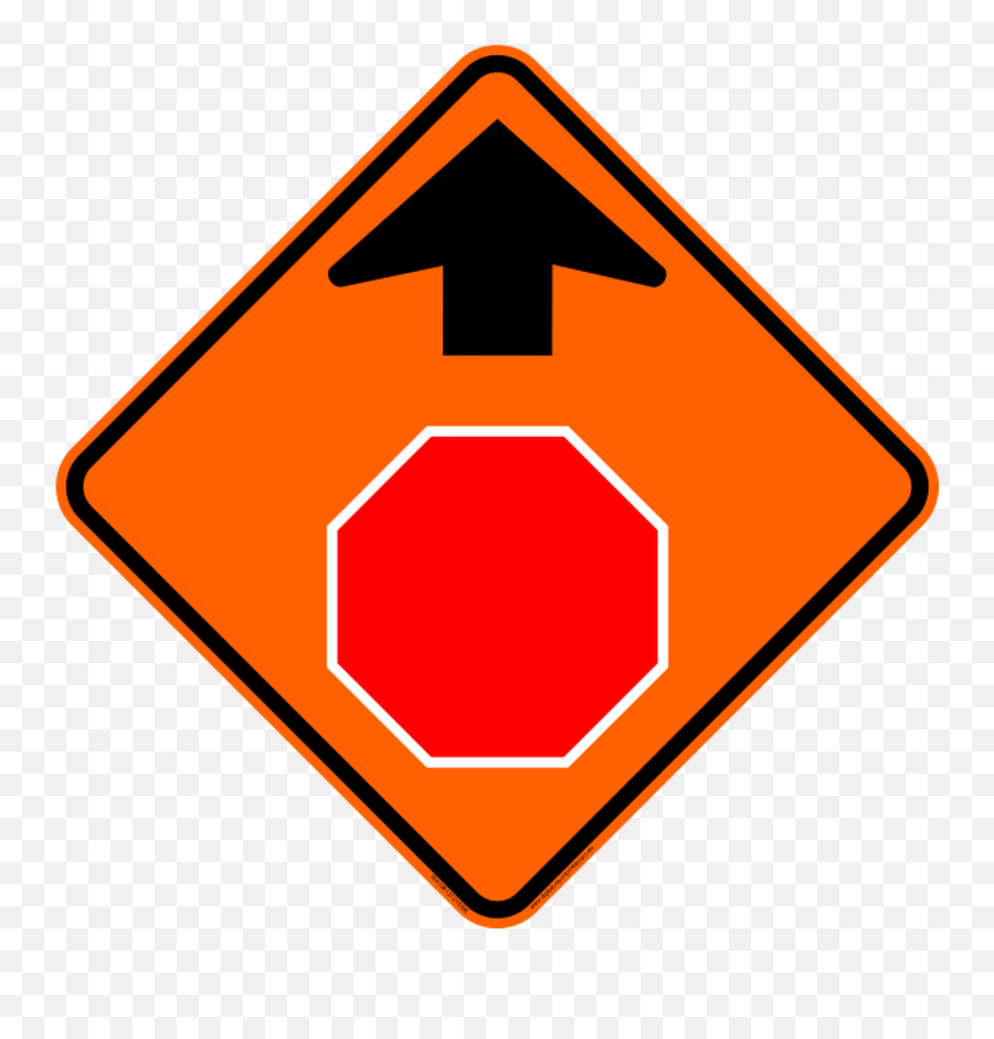 Stop Ahead Icon Warning Trail Sign - Stop Sign Ahead Printable Png,Warning Triangle Icon