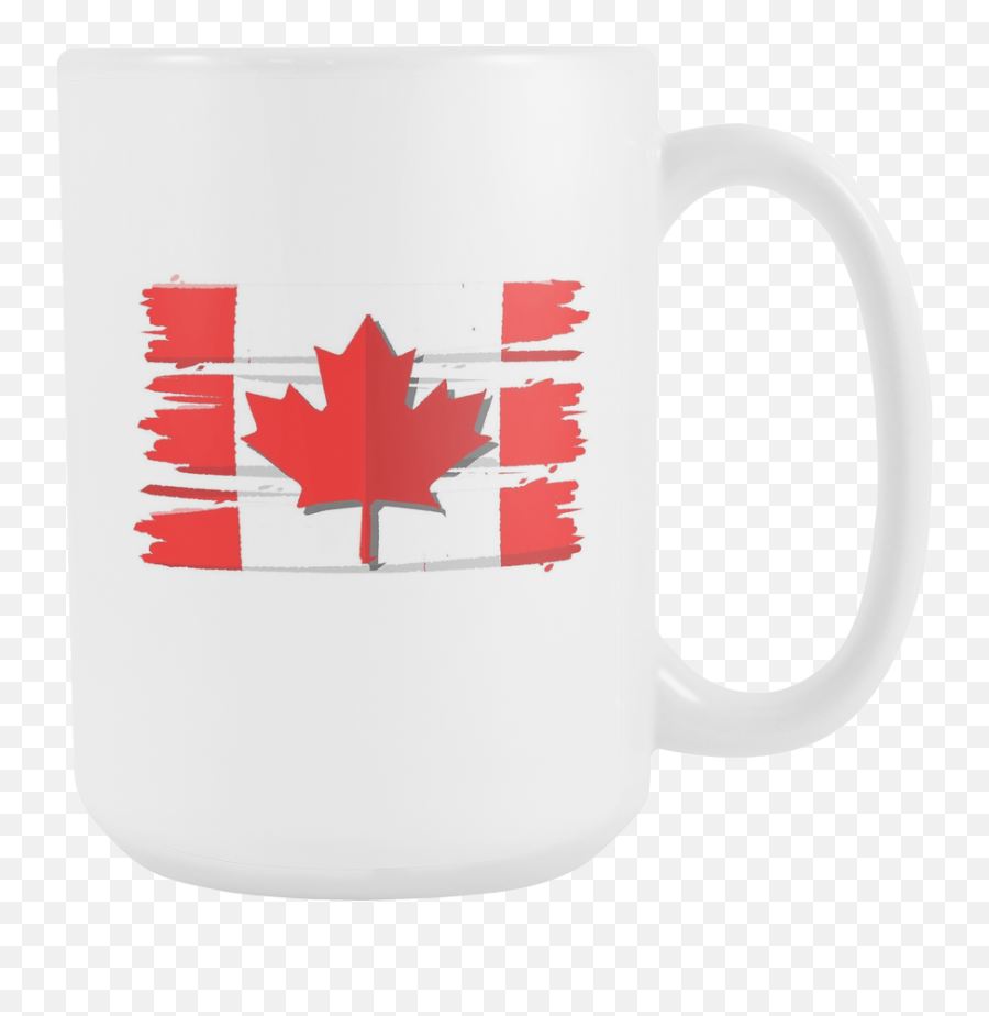 Flag Of Canada Maple Leaf Retro Canadian White Ceramic 15oz - Mug Png,Canada Maple Leaf Png