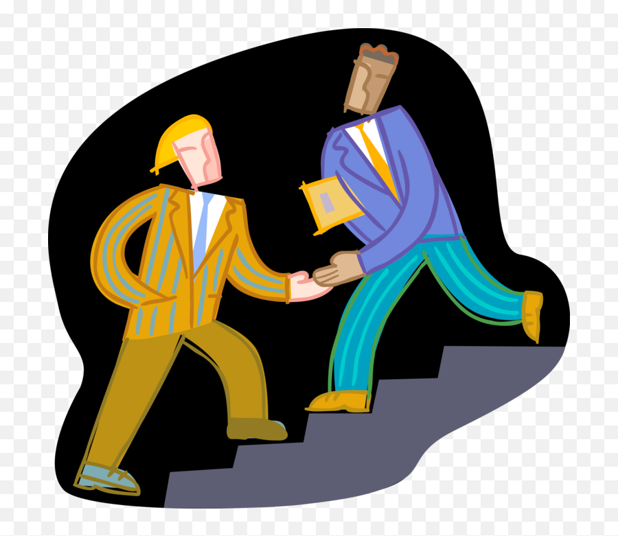 Colleagues Pass - Vector Image Illustration Png,Stairs Icon Vector